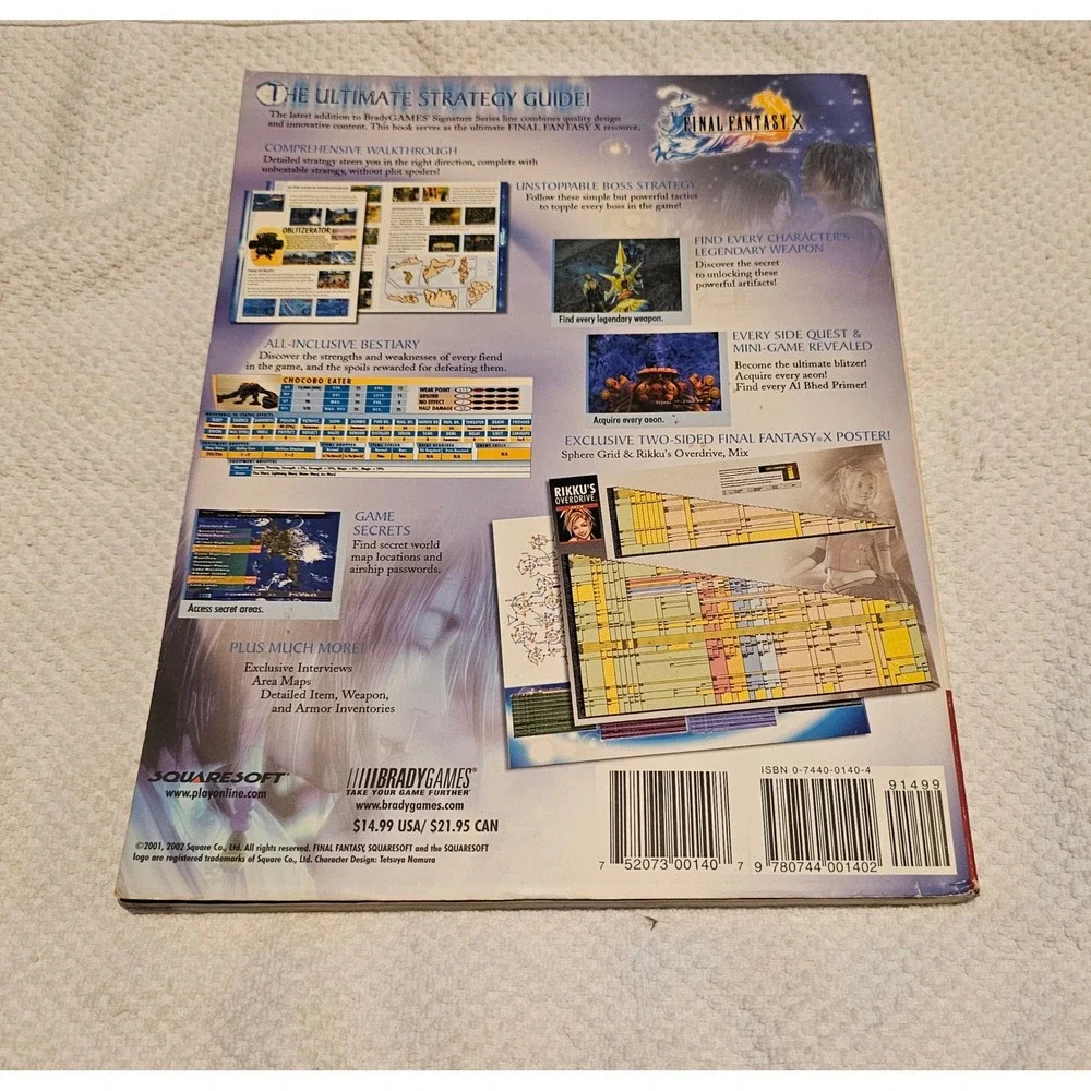 Final Fantasy X Official Strategy Guide BradyGames Signature Series PS2 Book